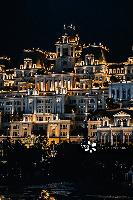 贵州省 贵阳市 白宫 博央艺术国际交流中心 夜景图片素材