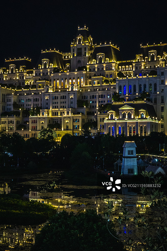 贵州省 贵阳市 白宫 博央艺术国际交流中心 夜景图片素材