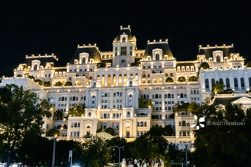 贵州省 贵阳市 白宫 博央艺术国际交流中心 夜景图片素材