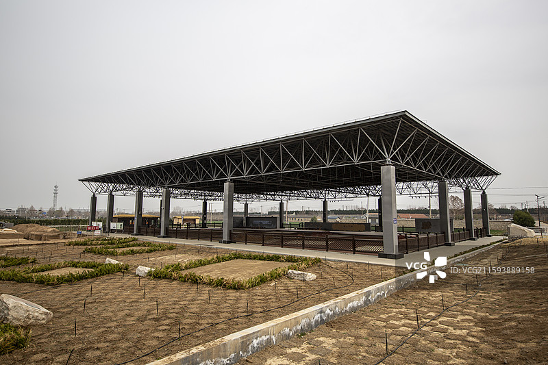 山东省泰安市大汶口国家考古遗址公园：大汶口遗址汶河北岸遗址图片素材