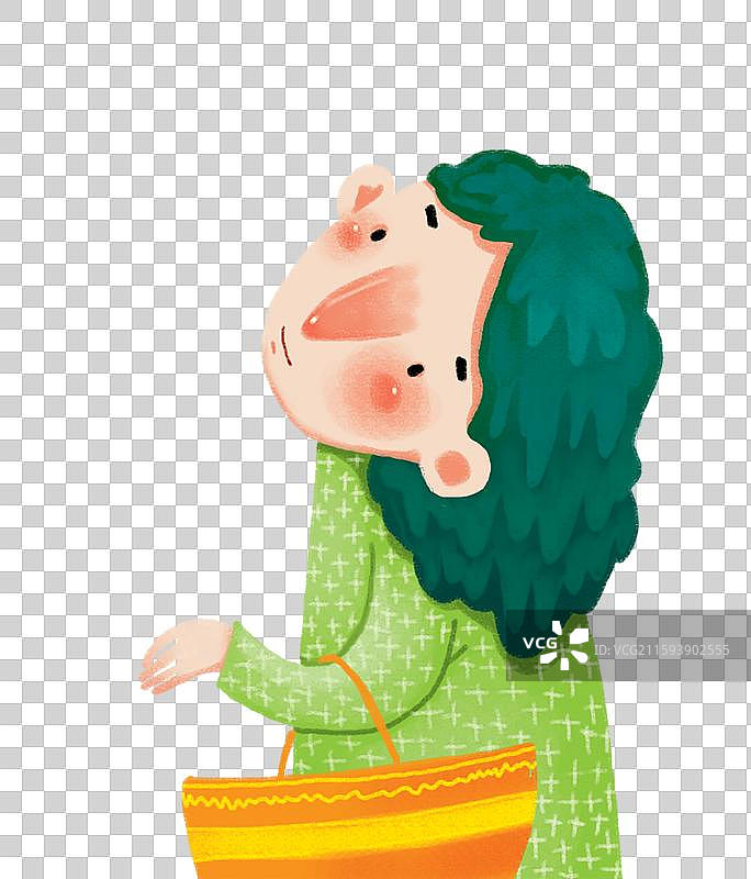 免抠元素 人物插画 挽着包包的家庭妇女图片素材