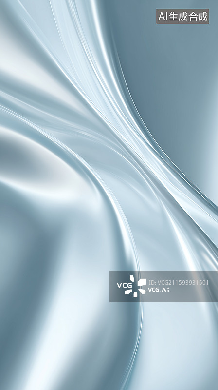 【AI数字艺术】蓝银波光曲线背景图片素材