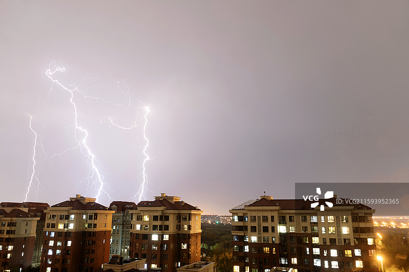 天津东丽区闪电图片素材