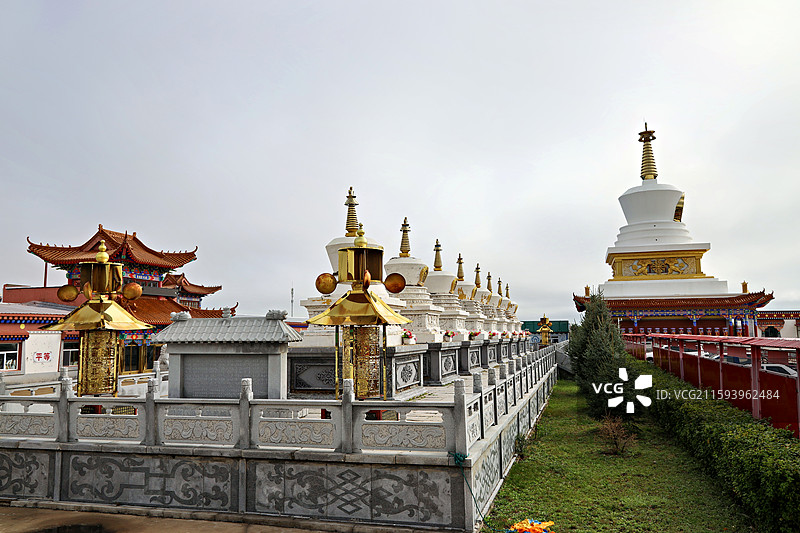 内蒙古自治区呼伦贝尔市鄂温克族自治旗，著名藏传佛教寺院广慧寺图片素材