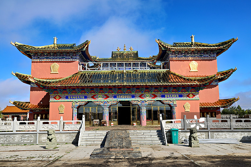 内蒙古自治区呼伦贝尔市鄂温克族自治旗，著名藏传佛教寺院广慧寺图片素材