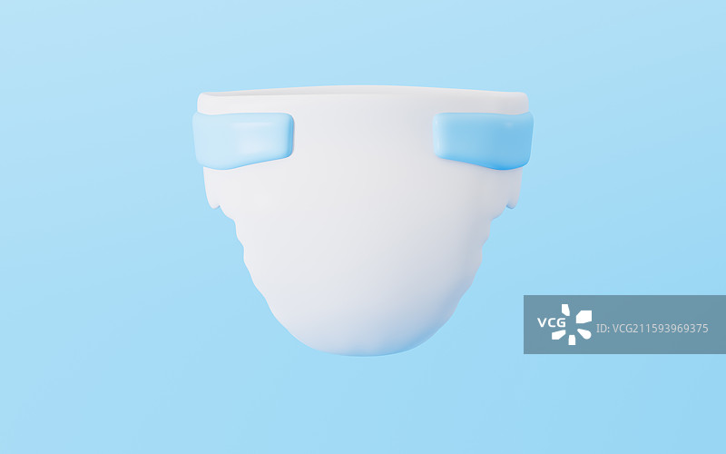 卡通婴儿尿布湿纸尿裤3D渲染图片素材