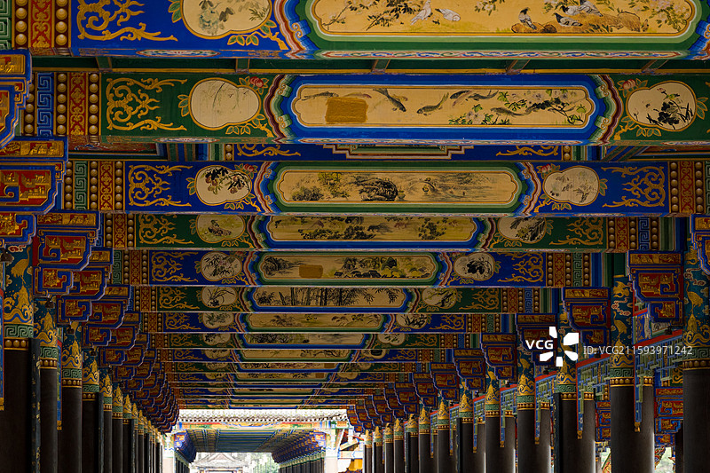 重庆开州汉丰湖风雨廊桥特写图片素材