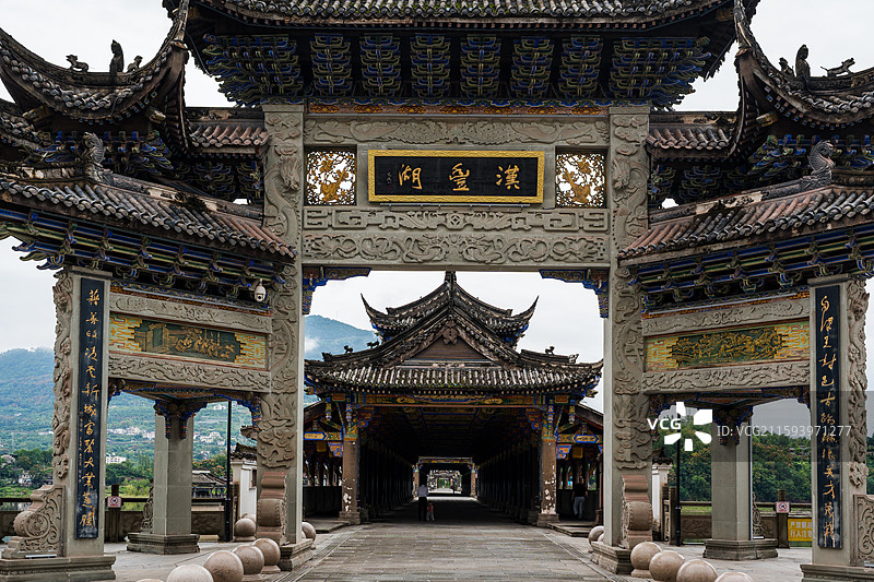 重庆开州汉丰湖风雨廊桥图片素材