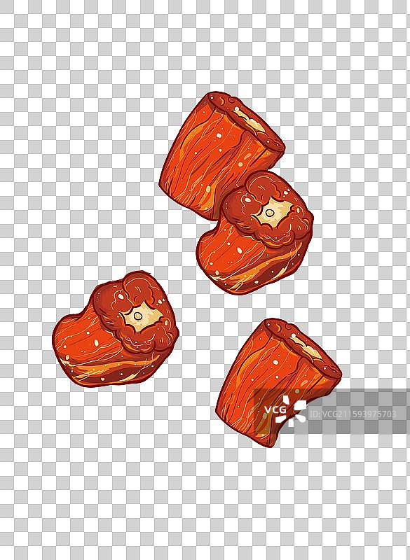 手绘插画麻辣鸭脖鸭子卤菜图片素材