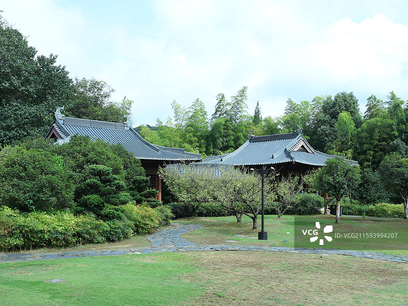 国家AAAA级景区浙江绍兴兰亭风景区天章之寺图片素材