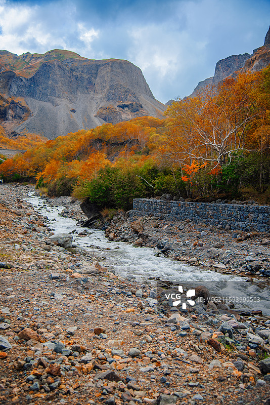 长白瀑布图片素材