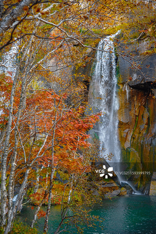 长白山北景区绿渊潭秋色图片素材