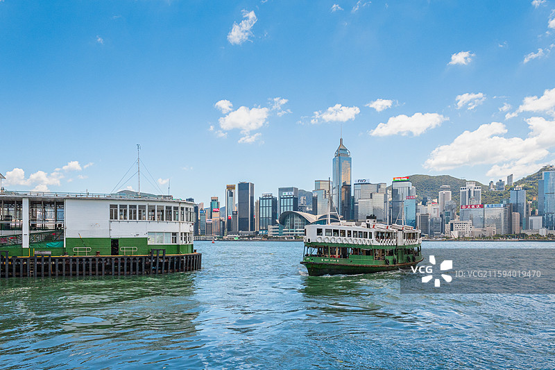 中国香港维港风光和天星小轮图片素材