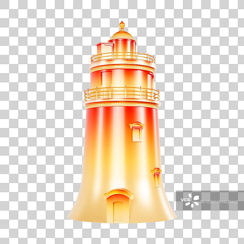 3D立体澳门地标建筑澳门东望洋灯塔图片素材