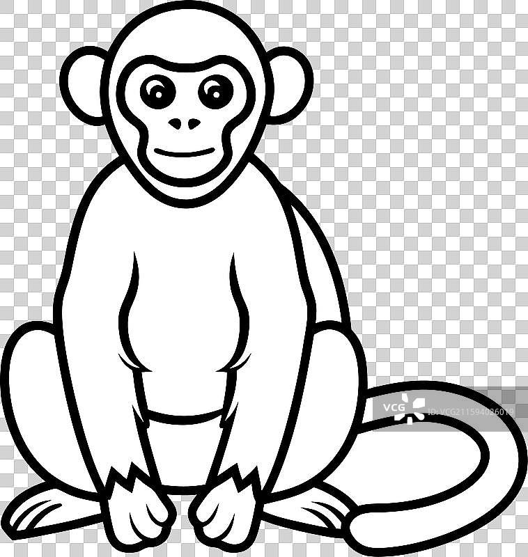 卷尾猴坐姿图标图片素材