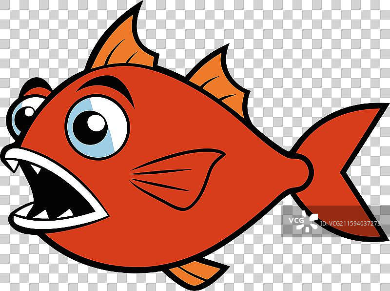 愤怒的红雀鱼图标图片素材