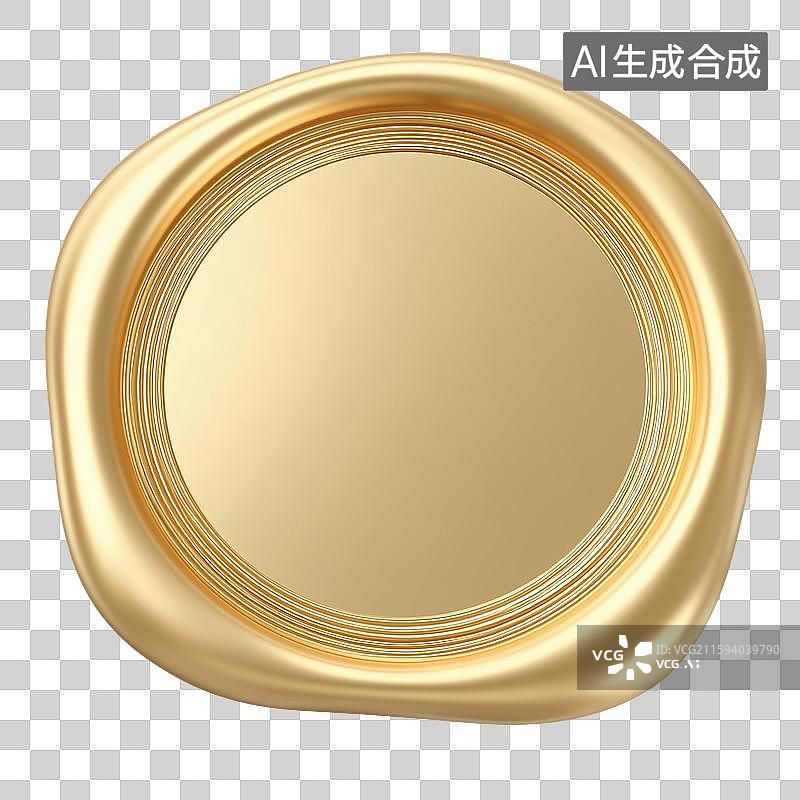 【AI数字艺术】金色印章蜡封装饰元素图片素材
