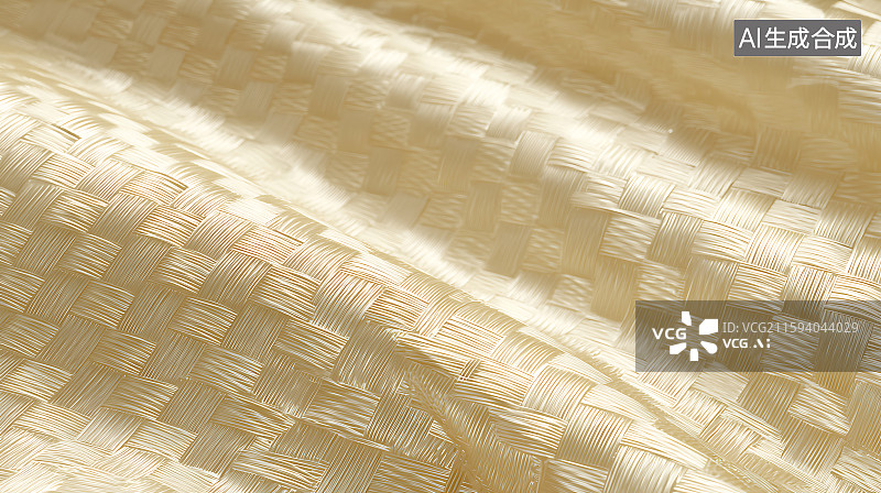【AI数字艺术】玻璃纤维织物通过编织图案显示出光线，半透明的纹理捕捉金色的阳光并产生柔和的阴影。图片素材