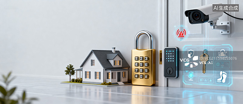 【AI数字艺术】智能家居安全系统图片素材