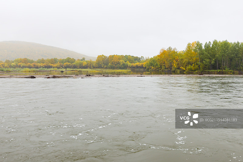 中国最冷小镇呼中镇呼玛河两岸秋天风光图片素材