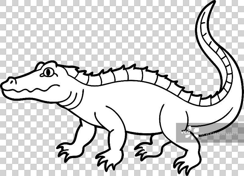 中国鳄鱼行走图标图片素材