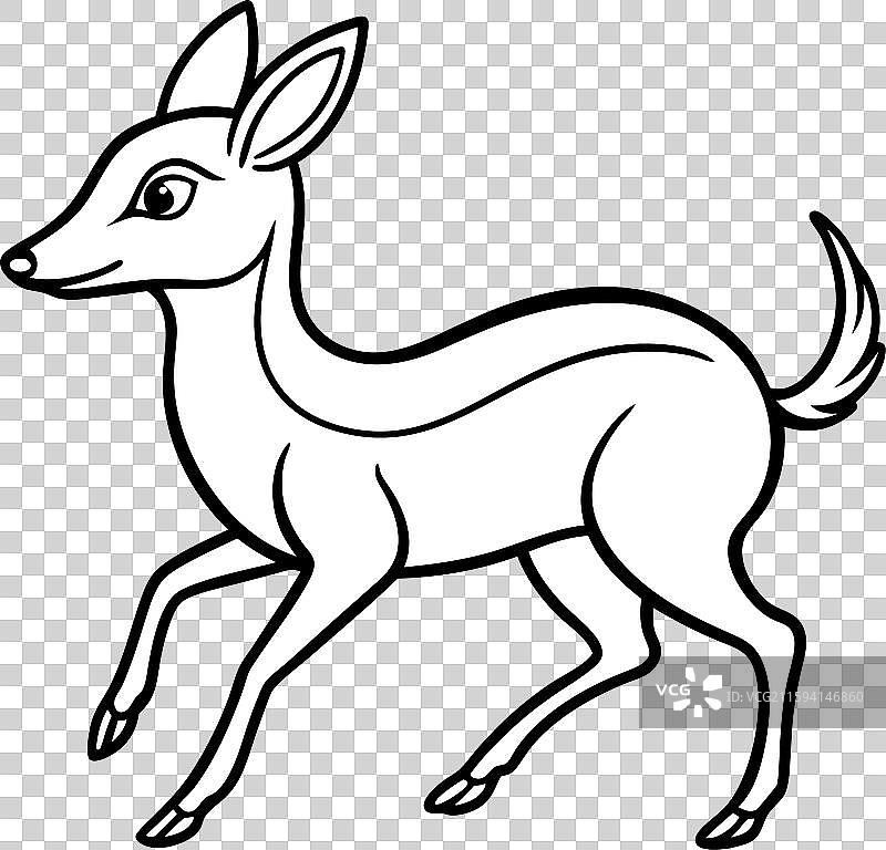 中国水鹿奔跑图标图片素材