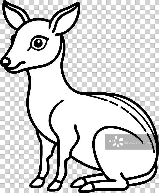 中国水鹿坐姿图标图片素材