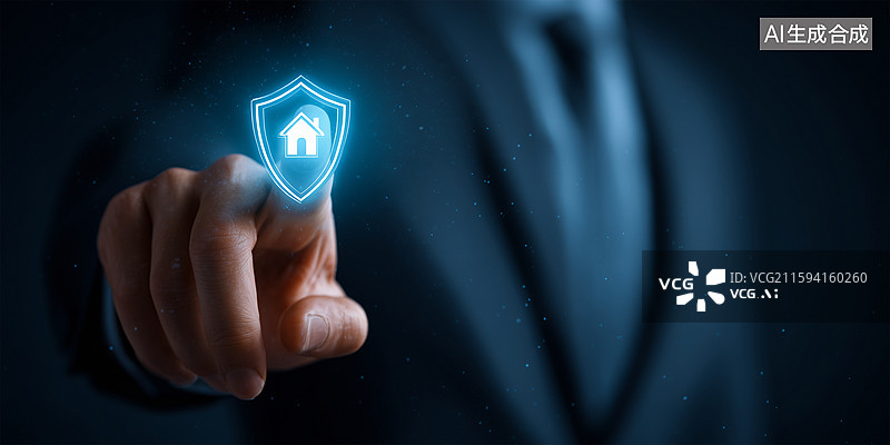 【AI数字艺术】男人手房子模型图片素材