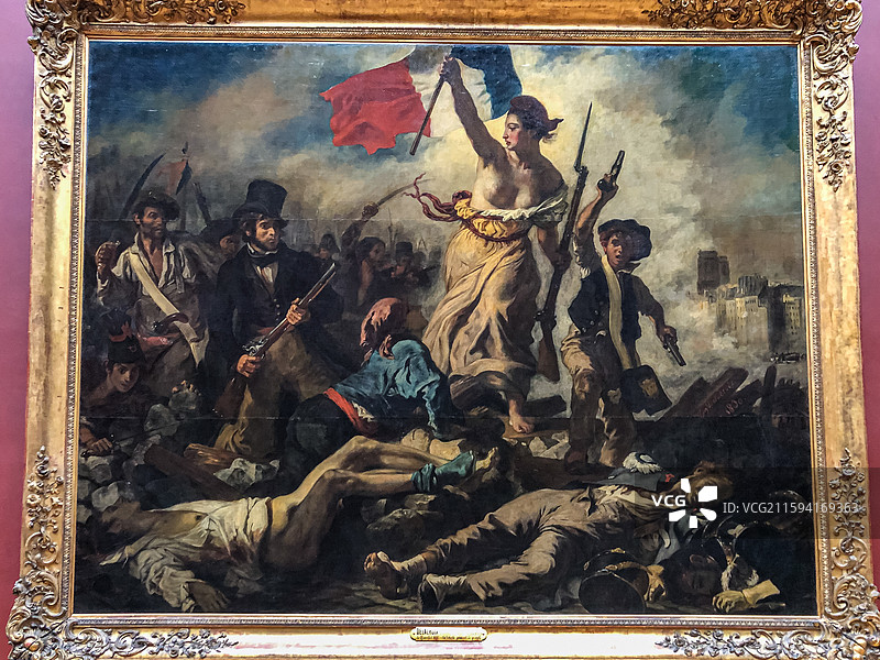 法国巴黎 卢浮宫 世界名画 自由引导人民图片素材