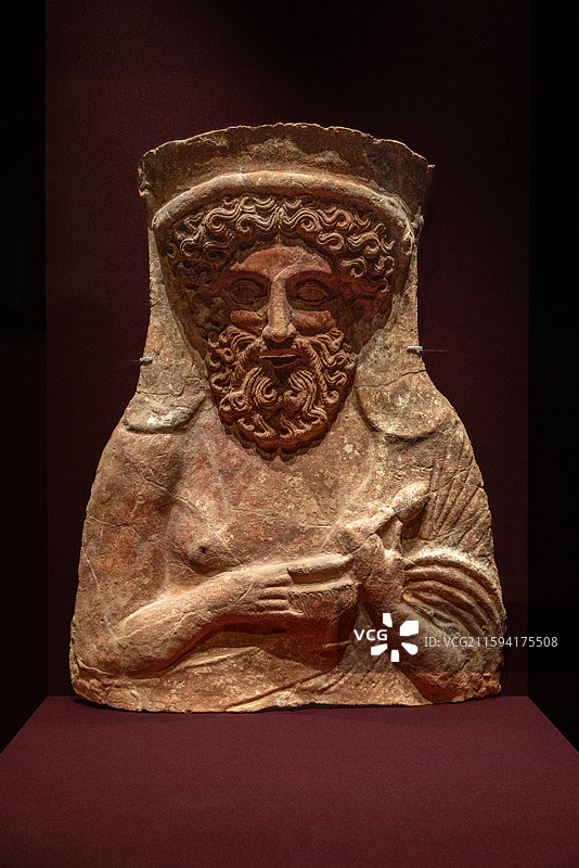 上海世博会博物馆希腊人从阿伽门农到亚历山大狄俄尼索斯半身像 380-360BC图片素材