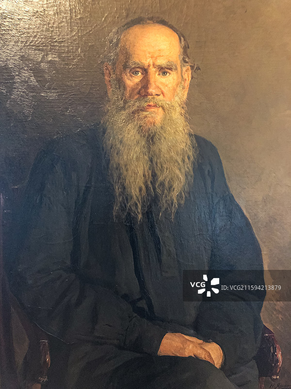 俄罗斯国家博物馆 油画作品 列夫 托尔斯泰图片素材