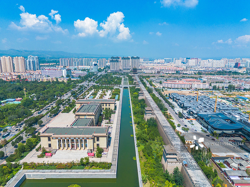 山西大同古城航拍图片素材