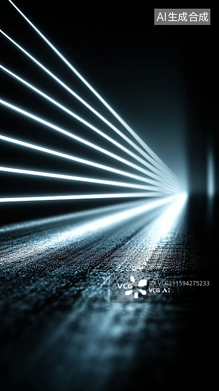 【AI数字艺术】高速公路上的车灯轨迹图片素材