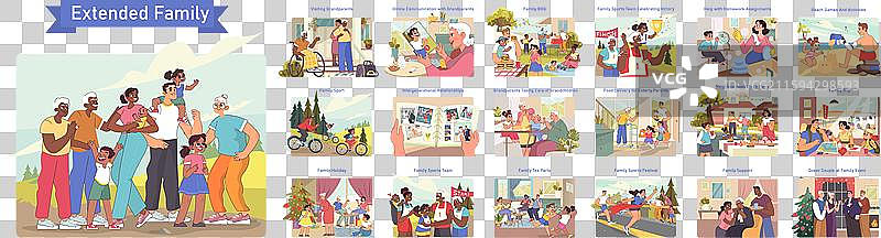 大家庭合集，包含祖父母图片素材
