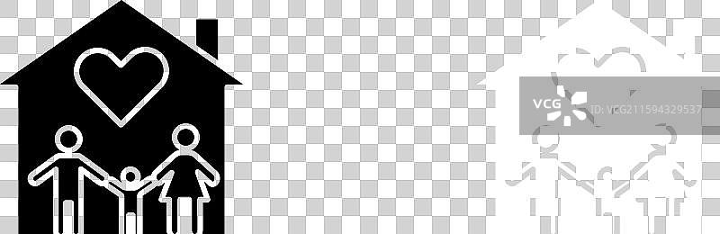 家庭安全居家图标轮廓标志符号集图片素材