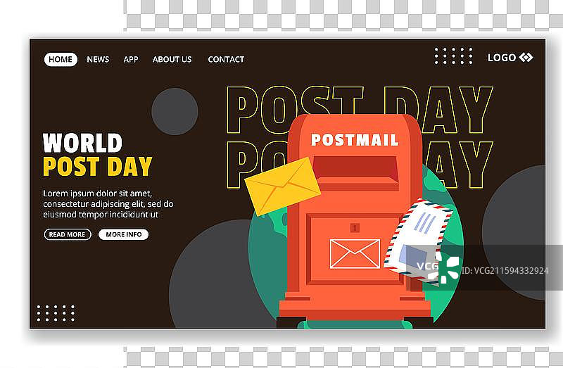 社交媒体着陆页的卡通手图片素材