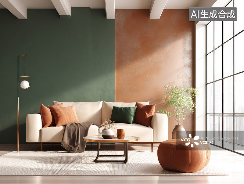 【AI数字艺术】现代简约客厅设计图片素材