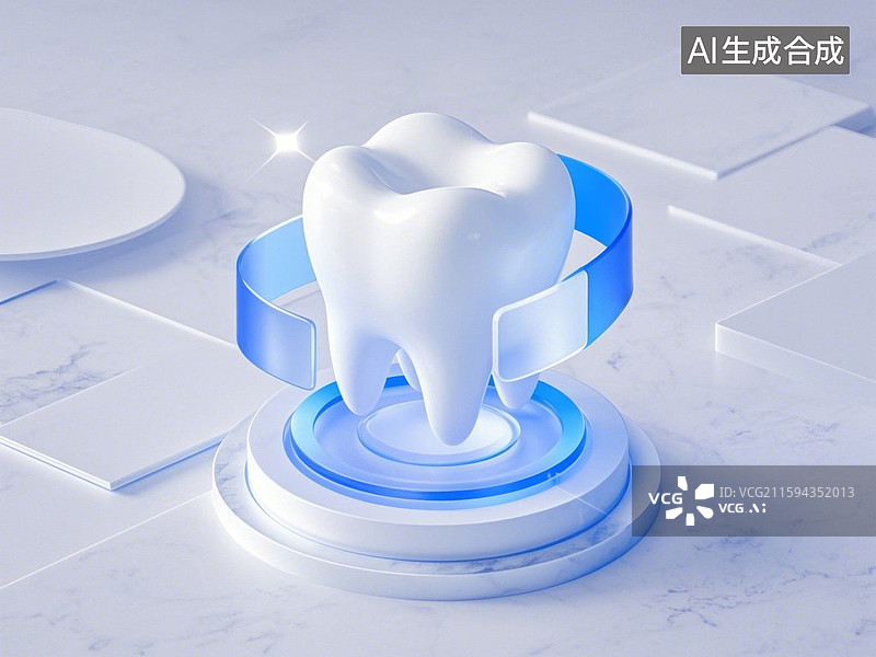 【AI数字艺术】洁白牙齿科技展示图片素材