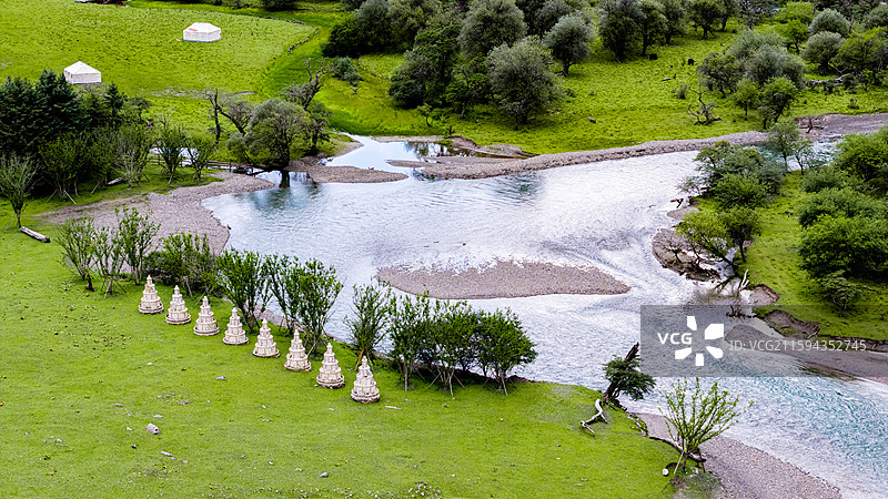 四川阿坝州四姑娘双桥沟风景区绝美高原风光图片素材