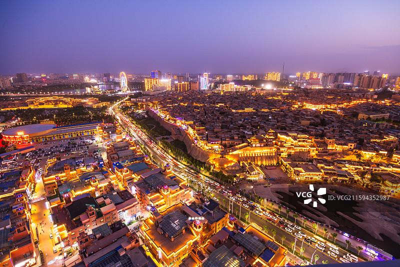 喀什古城夜景图片素材