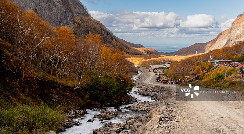 长白瀑布图片素材