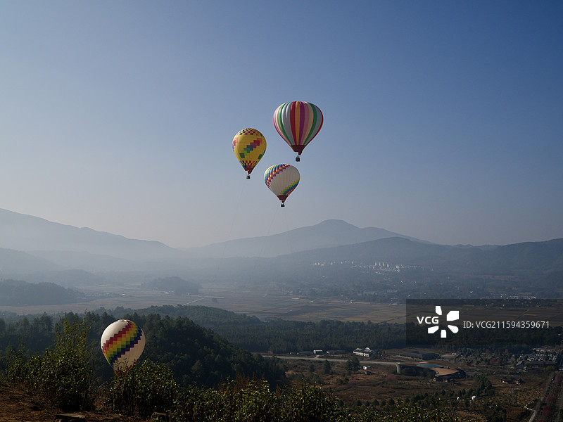 保山腾冲火山地质公园热气球图片素材