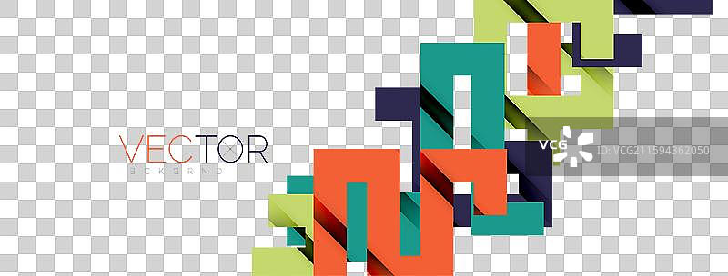 彩色弯曲线条，带有阴影纹理效果图片素材