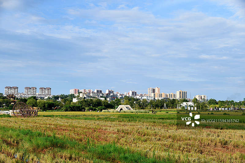 建水双龙桥稻田公园图片素材