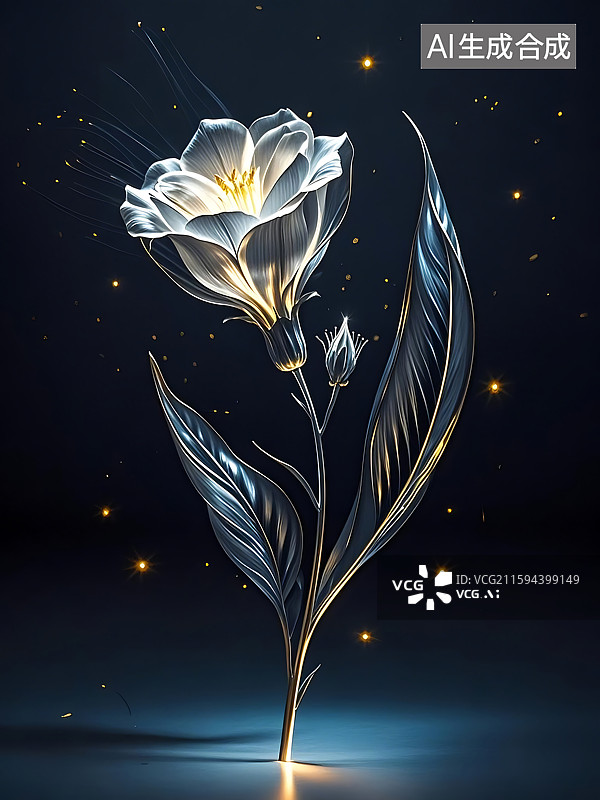 【AI数字艺术】梦幻荧光桔梗花图片素材