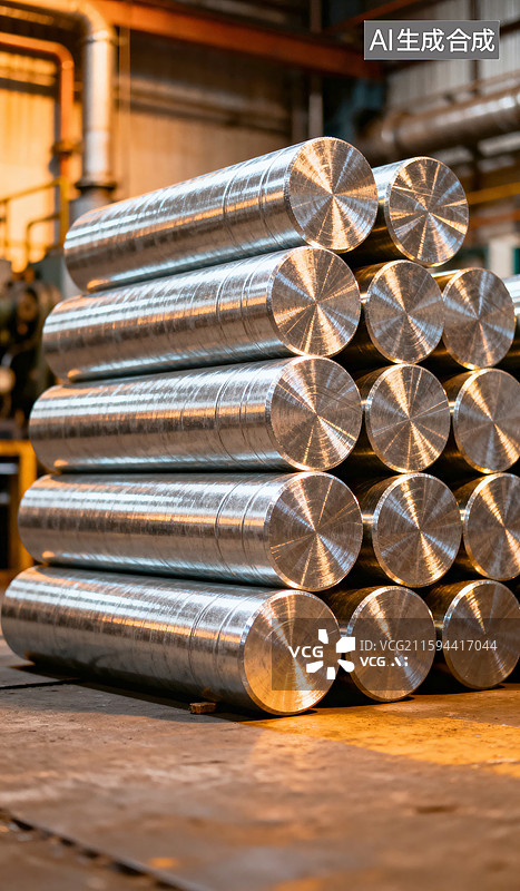 【AI数字艺术】金属管件工业生产场景图片素材