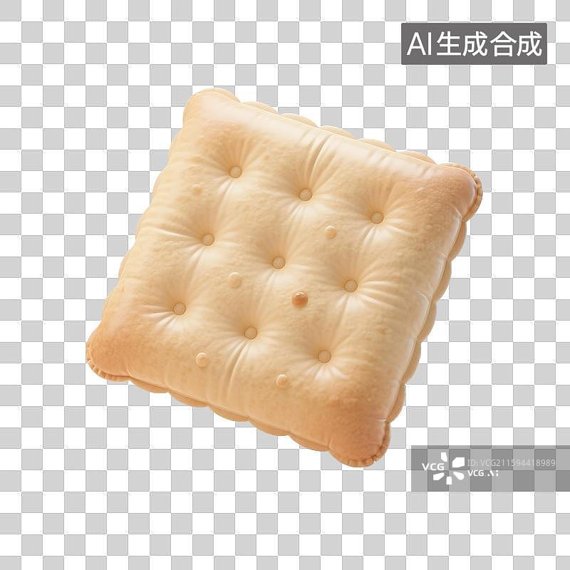 【AI数字艺术】3D渲染，充气膨胀风格，饼干，零食，苏打饼干，派对，下午茶美食，促销，免抠元素图片素材