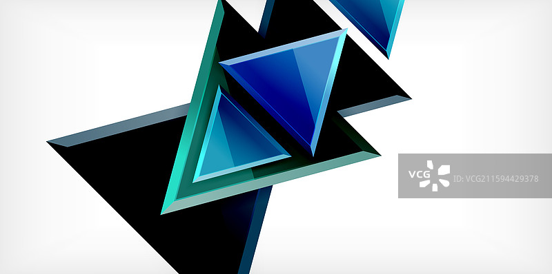 抽象背景 - 彩色三角形，具有3D效果图片素材