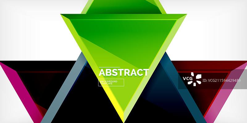 抽象背景 - 彩色三角形，具有3D效果图片素材
