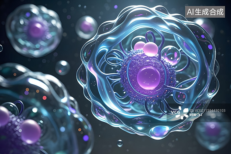 【AI数字艺术】分子结构生物科技制药概念图片素材